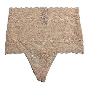 NWT VICTORIA'S SECRET High Waist Thong Sz M Pink Lace